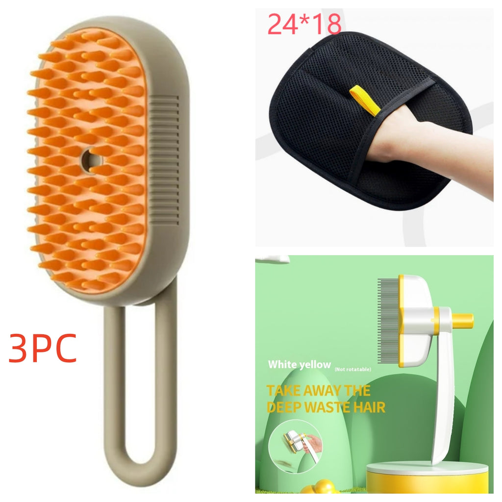 3-in-1 Electric Steam Pet Brush for Dogs & Cats