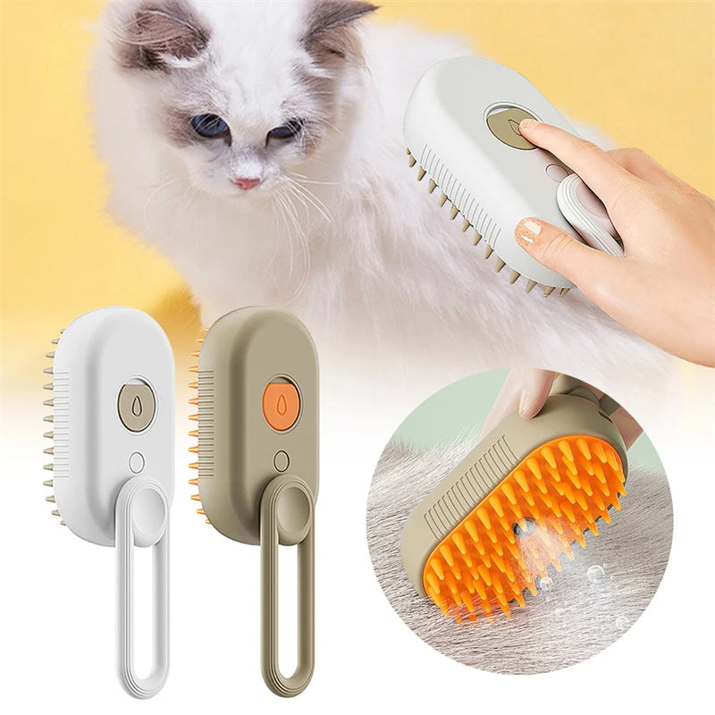 3-in-1 Electric Steam Pet Brush for Dogs & Cats