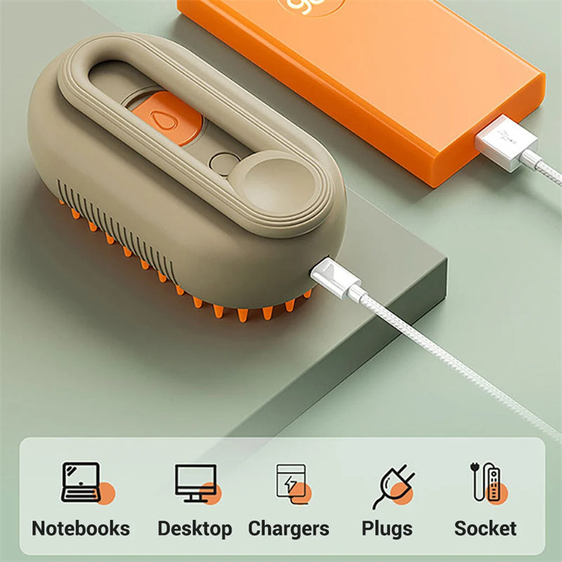 3-in-1 Electric Steam Pet Brush for Dogs & Cats