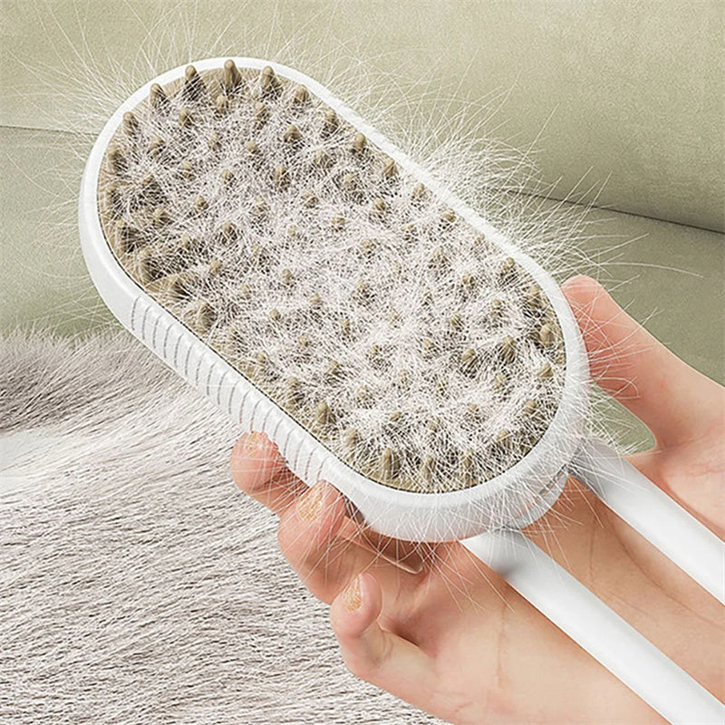 3-in-1 Electric Steam Pet Brush for Dogs & Cats